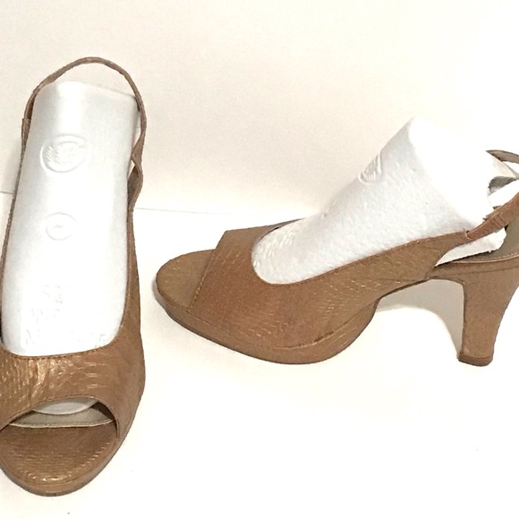 Unlisted Shoes - Elegant Tan Slingback Heels